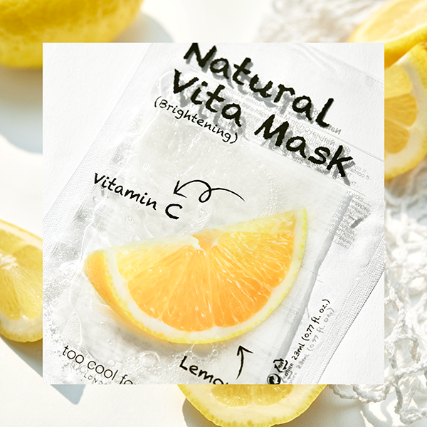 Natural Vita Mask (3 Types) 1 Piece lemon with border